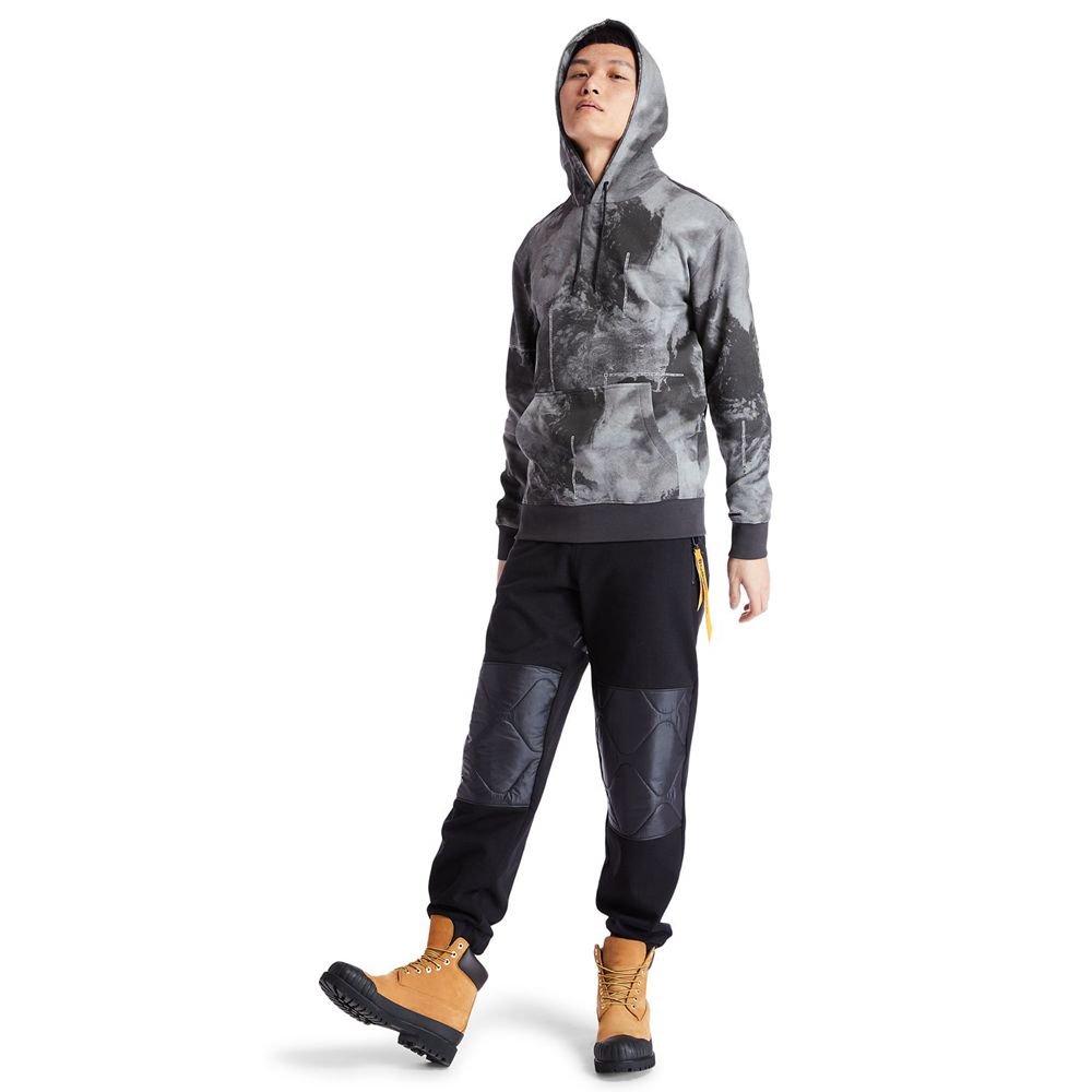 Sudadera Timberland Hombre Reflective Printed Pullover Hoodie Gris Oscuro - Chile OYJ-519824
